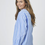 ShiraCC Stripe Bow V - Blouse - Pale Blue - Co'couture