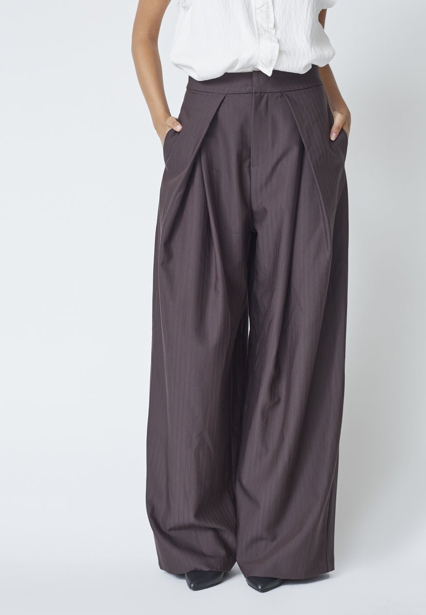 ZellaCC Pleat Pant - Dark Brown - Co'couture